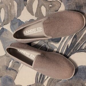 Lands' End Cream Slip-On Shoes